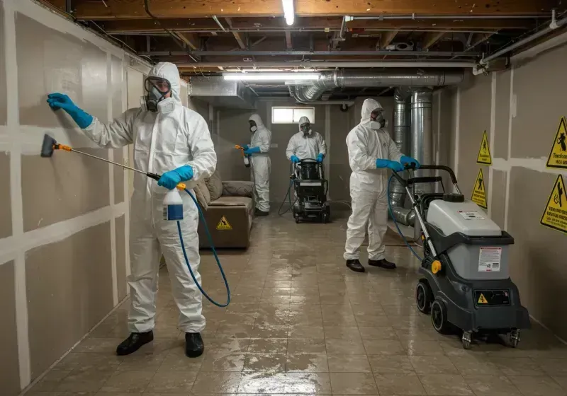 Basement Moisture Removal and Structural Drying process in Leesport, PA